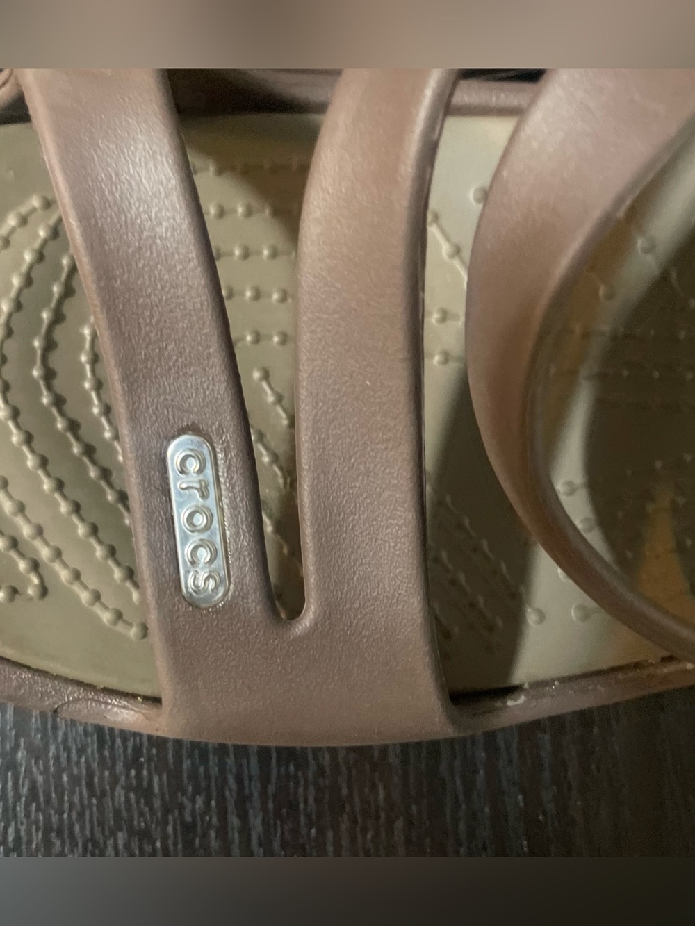 CROCS Women's Brown Slip-On Wedge Sandals | Size 9 - Picture 6 of 9